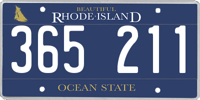 RI license plate 365211