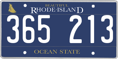 RI license plate 365213