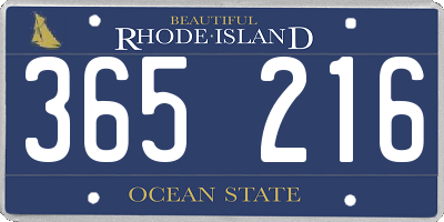 RI license plate 365216