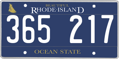 RI license plate 365217