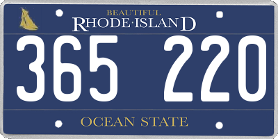 RI license plate 365220