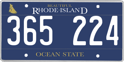 RI license plate 365224