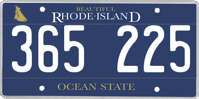 RI license plate 365225