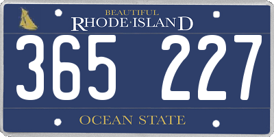 RI license plate 365227