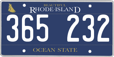 RI license plate 365232