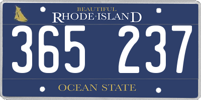 RI license plate 365237