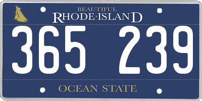 RI license plate 365239