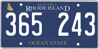 RI license plate 365243