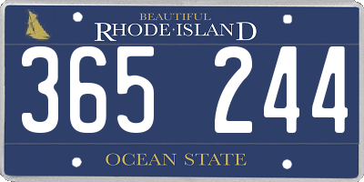 RI license plate 365244