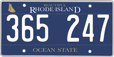 RI license plate 365247
