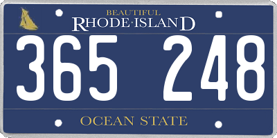 RI license plate 365248