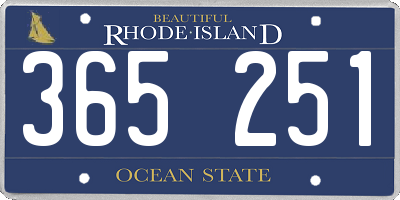 RI license plate 365251