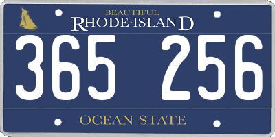 RI license plate 365256