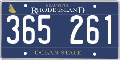 RI license plate 365261