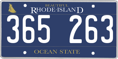 RI license plate 365263