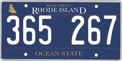 RI license plate 365267