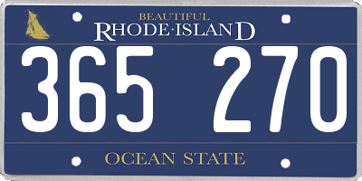RI license plate 365270