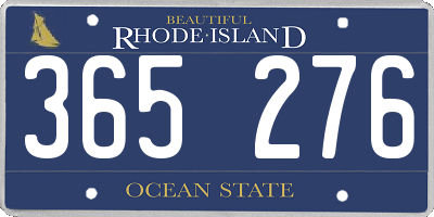 RI license plate 365276
