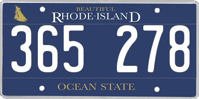RI license plate 365278