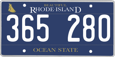 RI license plate 365280