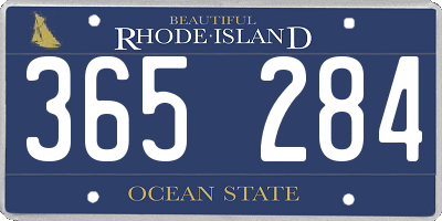 RI license plate 365284