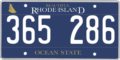 RI license plate 365286
