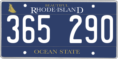 RI license plate 365290