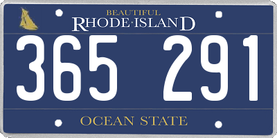 RI license plate 365291