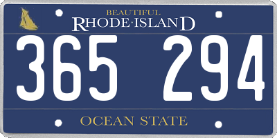 RI license plate 365294