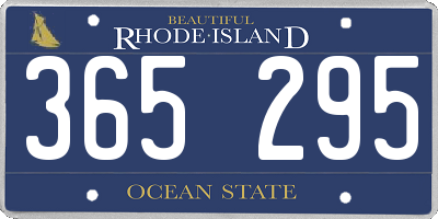 RI license plate 365295