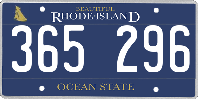 RI license plate 365296