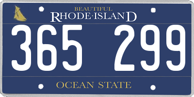 RI license plate 365299