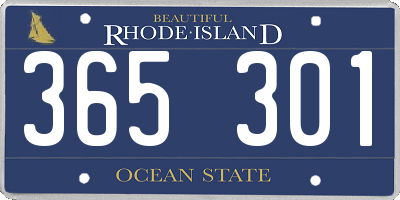 RI license plate 365301