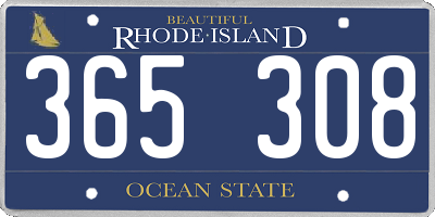 RI license plate 365308