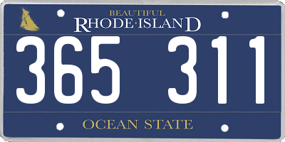 RI license plate 365311