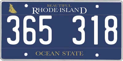 RI license plate 365318