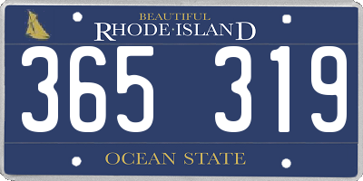 RI license plate 365319