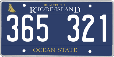 RI license plate 365321