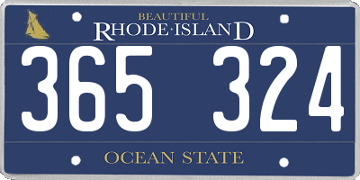 RI license plate 365324