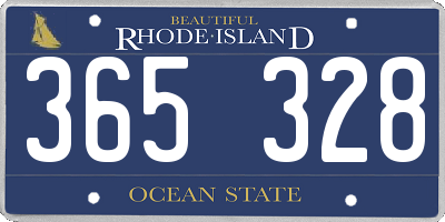 RI license plate 365328