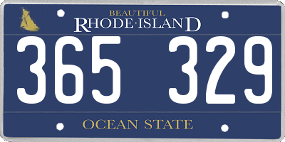RI license plate 365329