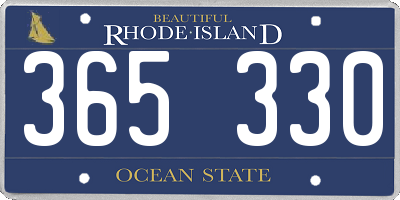 RI license plate 365330