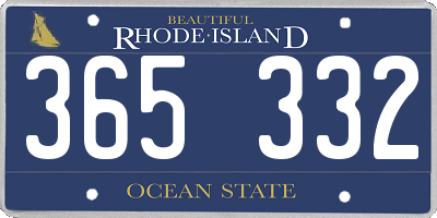 RI license plate 365332