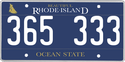 RI license plate 365333