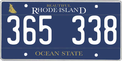 RI license plate 365338