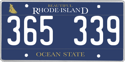 RI license plate 365339