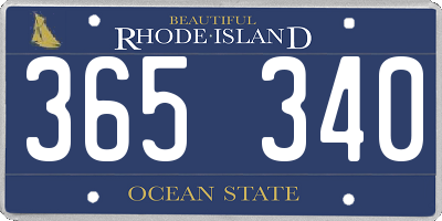 RI license plate 365340