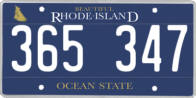 RI license plate 365347
