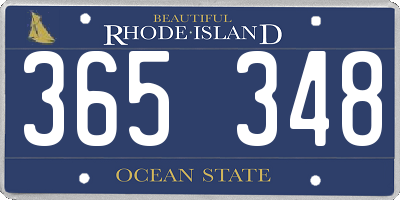 RI license plate 365348