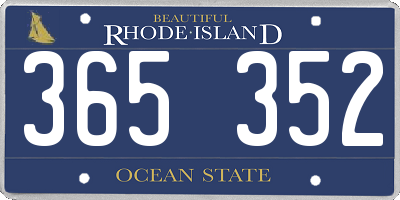 RI license plate 365352